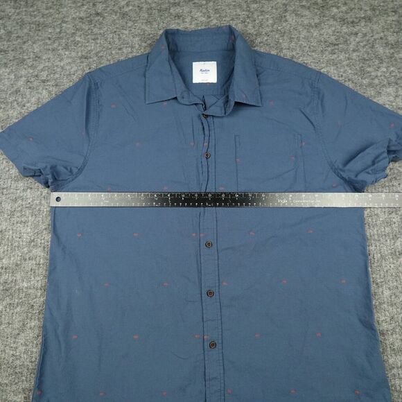 Katin Shirt Mens Extra Large Blue Geometric Diamonds Button Up Short Sleeve- - Picture 10 of 13